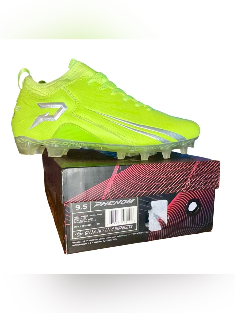 Phenom Elite Quantum Speed 1.0 Football Cleats - "Slime" Neon Green